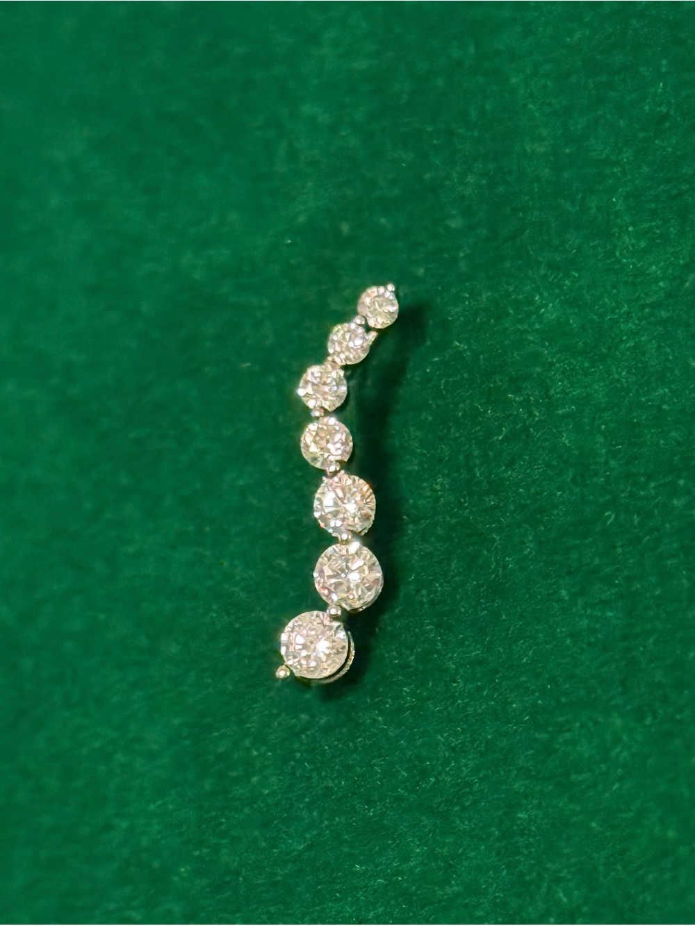 Sparkling Graduated CZ Drop Earring - White Gold Tone